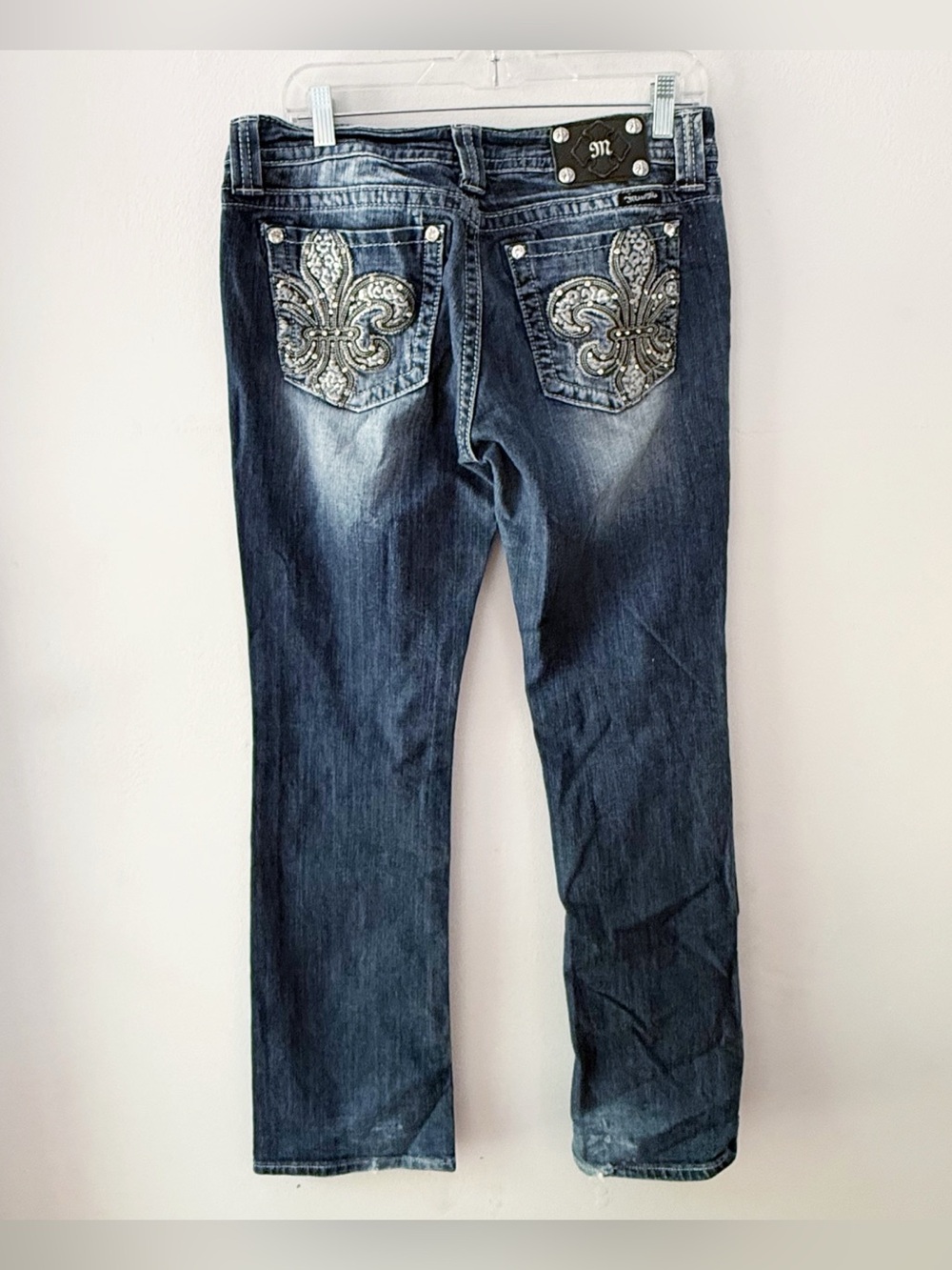Miss Me Women Distressed Bootcut Jeans Size 31 Jewel Bling Western Casual
